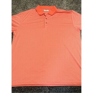 Men's Coral Stripe Polo Shirt size 2XL